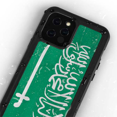 Saudi Arabia Flag Distressed iPhone 12 Pro Waterproof Case